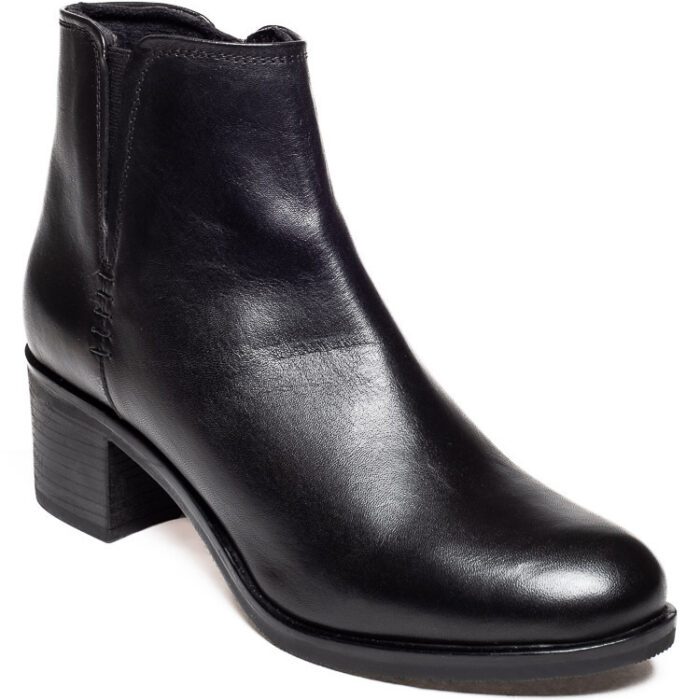 Δερμάτινα Γυναικεία Μποτάκια Αστραγάλου Μαύρα