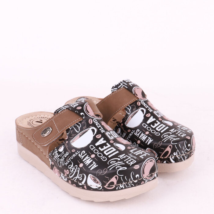 Vesna Ανατομικές Δερμάτινες Γυναικείες Παντόφλες Καφέ