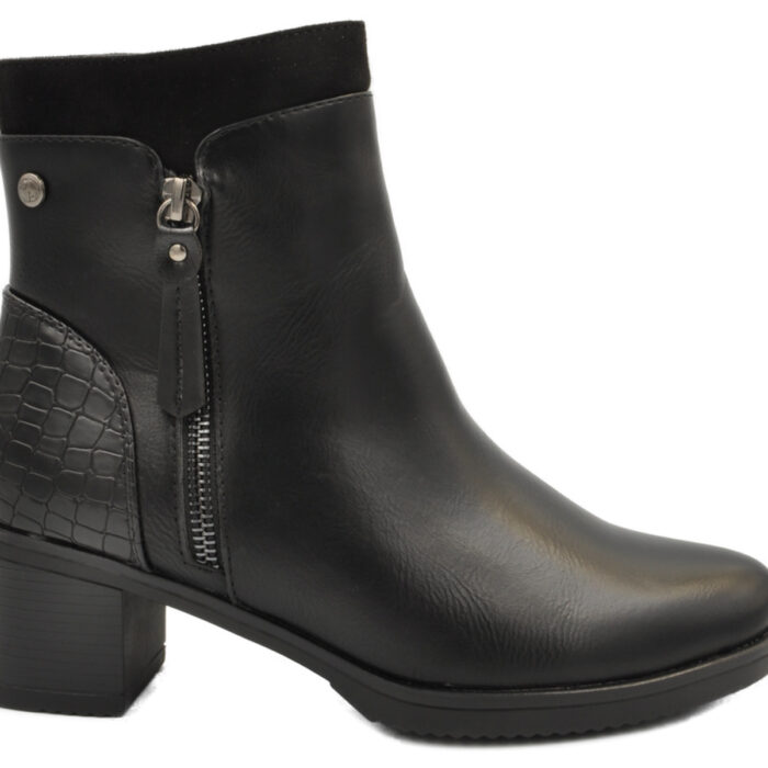 Blondie Suede Γυναικεία Μποτάκια με Μεσαίο Τακούνι Μαύρα