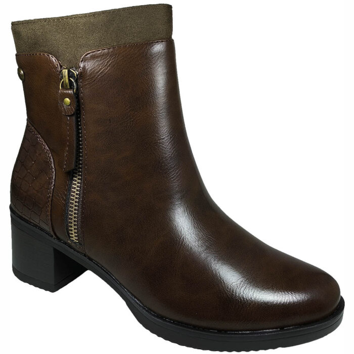 Blondie Suede Γυναικεία Μποτάκια με Μεσαίο Τακούνι