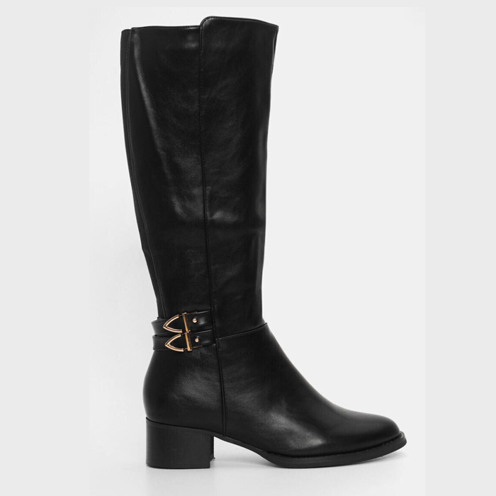 Tulipano Suede Γυναικείες Μπότες με Μεσαίο Τακούνι Μαύρες