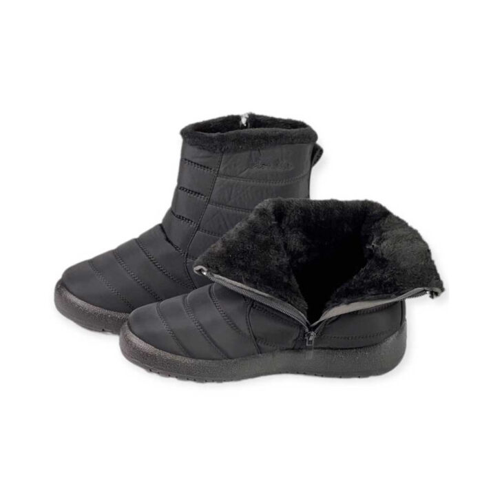 Blondie Γυναικεία Μποτάκια με Γούνα Μαύρα SD07016 - Lampis Shoes