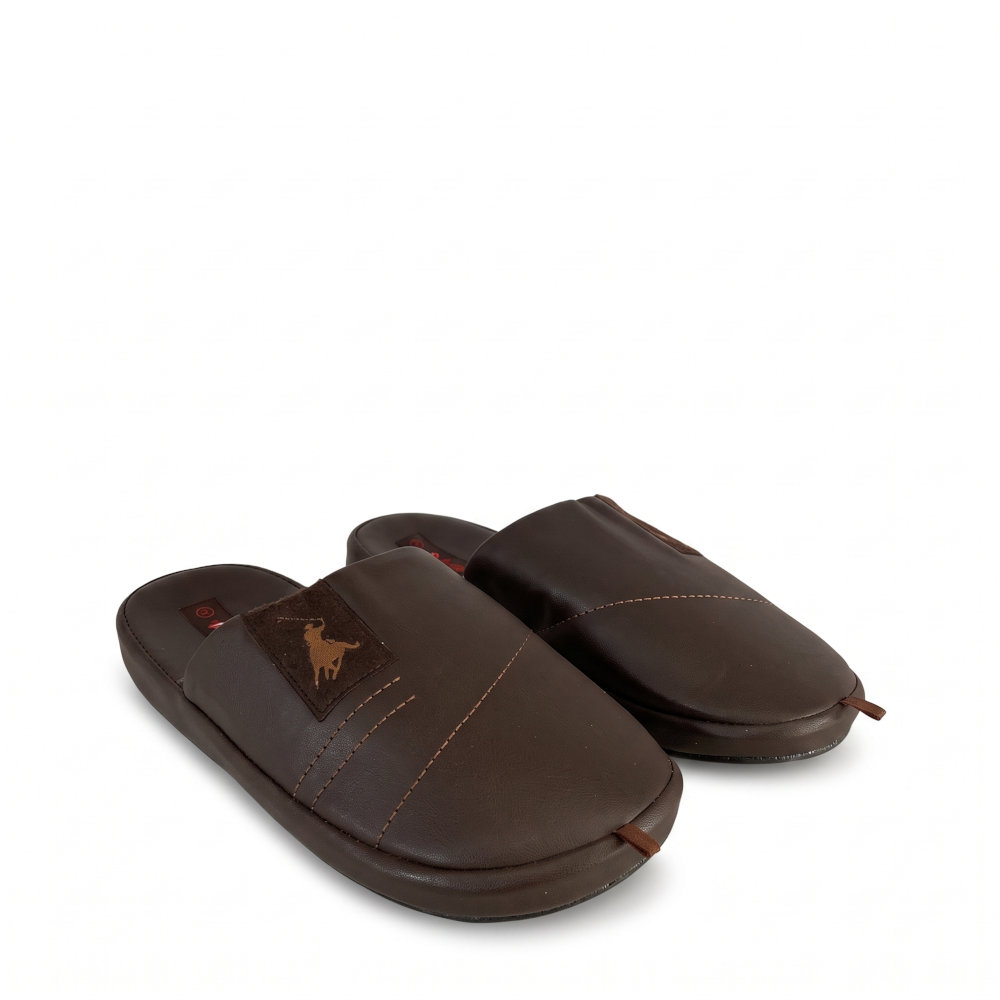 FAME Ανδρικές Χειμερινές Παντόφλες Καφέ 41/085 - Lampis Shoes
