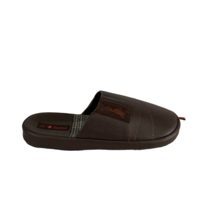 FAME Ανδρικές Χειμερινές Παντόφλες Καφέ 41/085 - Lampis Shoes