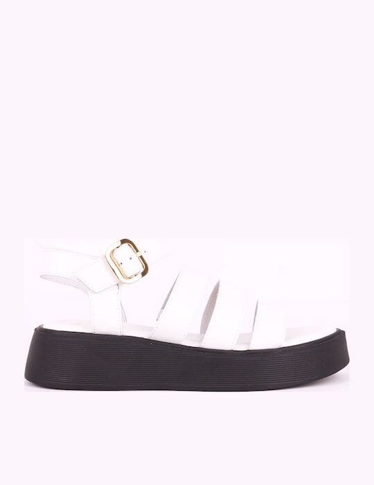 Alta Moda Δερμάτινα Γυναικεία Σανδάλια Flatforms