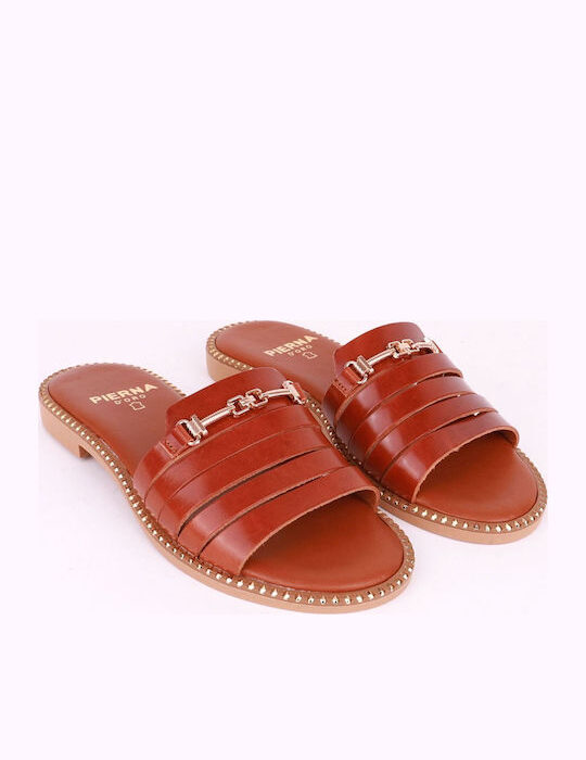 Pierra D'oro Δερμάτινα Γυναικεία Ανατομικά Σανδάλια Ταμπά