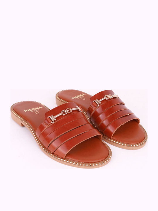 Pierra D'oro Δερμάτινα Γυναικεία Ανατομικά Σανδάλια Ταμπά