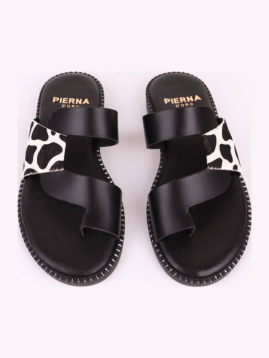 Pierra D'oro Δερμάτινα Γυναικεία Ανατομικά Σανδάλια Χρυσά