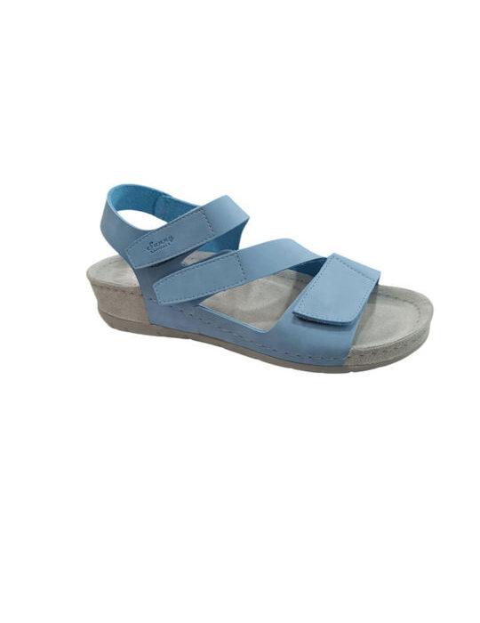Sunny Sandals Altea Δερμάτινα Γυναικεία Ανατομικά Σανδάλια Γαλάζιο