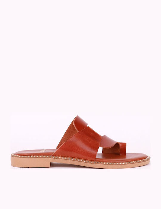 Pierna D'oro Δερμάτινα Γυναικεία Ανατομικά Σανδάλια Ταμπά