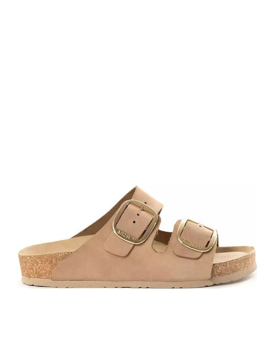 Vesna Δερμάτινα Γυναικεία Ανατομικά Σανδάλια Καφέ Άμμου