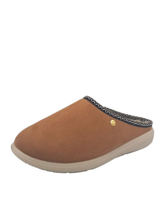 Vesna Ανατομικές Γυναικείες Παντόφλες με Γούνα Καφέ