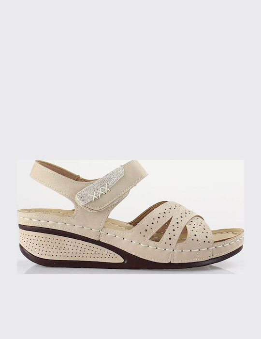 Blondie Καλοκαιρινές Γυναικείες Πλατφόρμες Μπεζ