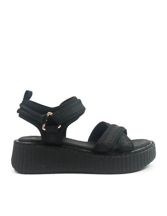 Alta Moda Καλοκαιρινές Γυναικείες Πλατφόρμες Μαύρες