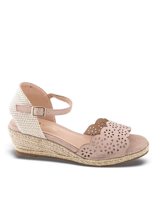 Blondie Καλοκαιρινές Γυναικείες Πλατφόρμες σε Στυλ Εσπαντρίγιας Ροζ