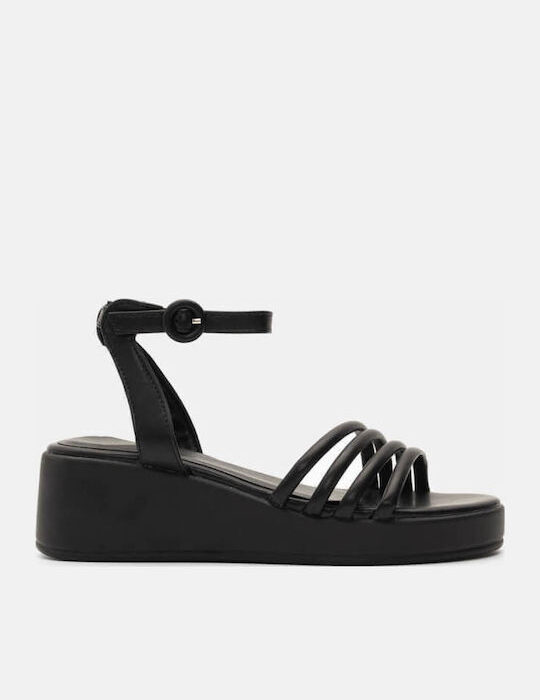 Alta Moda Καλοκαιρινές Γυναικείες Πλατφόρμες Μαύρες