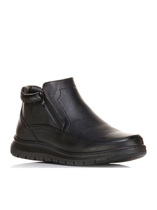 Zak Δερμάτινα Μαύρα Ανδρικά Μποτάκια με Φερμουάρ - Image 2
