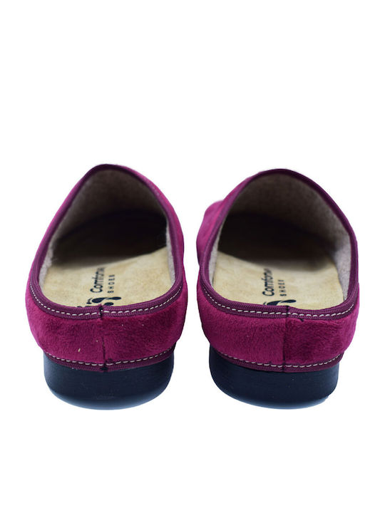 Comfort Way ShoesΑνατομικές Δερμάτινες Γυναικείες Παντόφλες Μπορντό - Image 3