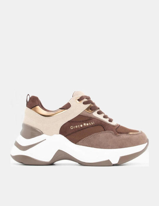 Γυναικεία Flatforms Sneakers Καφέ