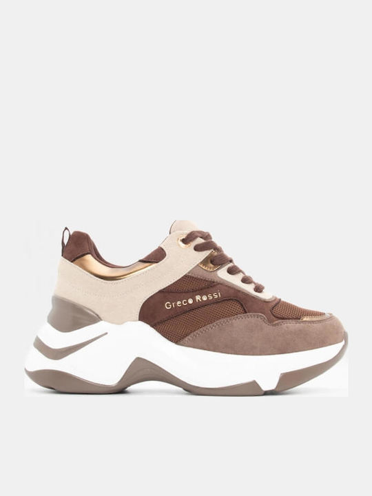 Γυναικεία Flatforms Sneakers Καφέ