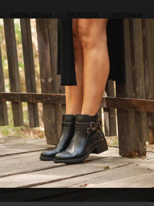 Lovery Γυναικεία Chelsea Μποτάκια με Μεσαίο Τακούνι Μαύρα - Image 3