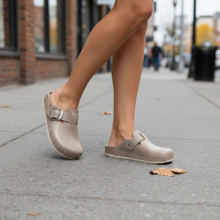 Vesna Γυναικεία Ανατομικά Σαμπό Μπεζ 326 - Lampis Shoes