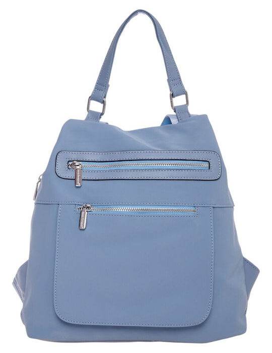 Bag to Bag Υφασμάτινη Γυναικεία Τσάντα Πλάτης Μπλε