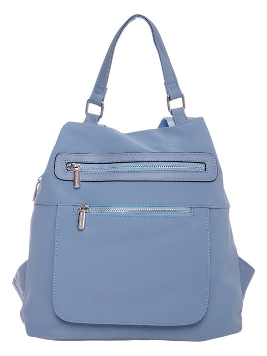 Bag to Bag Υφασμάτινη Γυναικεία Τσάντα Πλάτης Μπλε