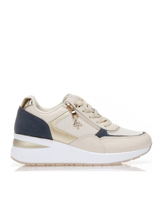 Renda Γυναικεία Sneakers Μπεζ-μπλε