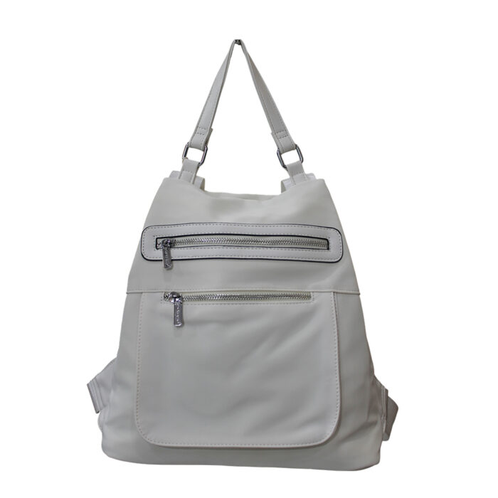 Bag to Bag Υφασμάτινη Γυναικεία Τσάντα Πλάτης Λευκή