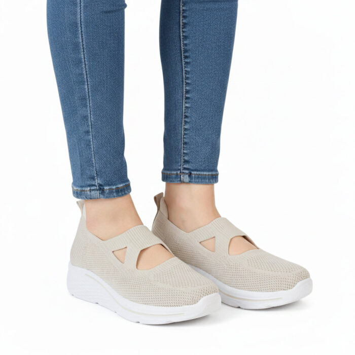 Lampis Shoes Γυναικεία Slip-On Εκρού - Lampis Shoes