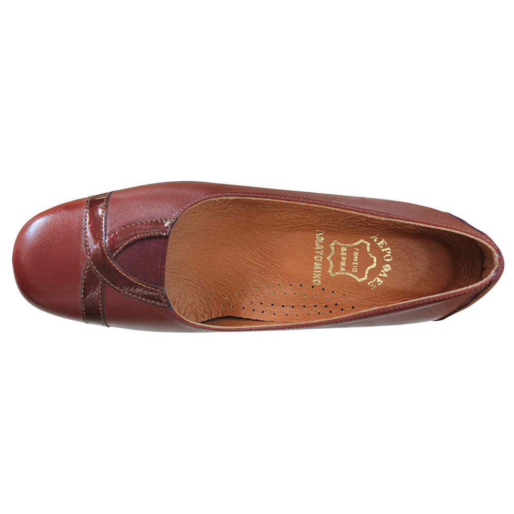 Aeroflex Γυναικείες Δερμάτινες Γόβες Μπορντώ 571 - Lampis Shoes