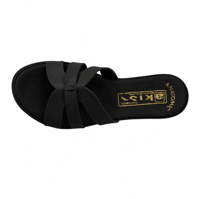 Akis Γυναικεία Σανδάλια Flatforms Μαύρα 1324 - Lampis Shoes