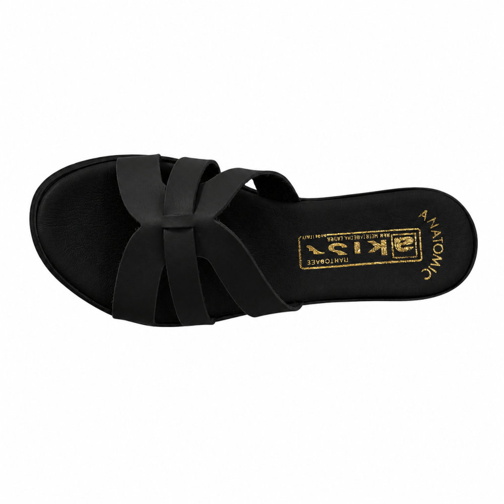 Akis Γυναικεία Σανδάλια Flatforms Μαύρα 1324 - Lampis Shoes