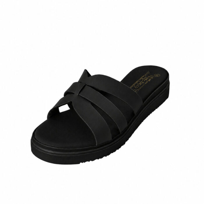Akis Γυναικεία Σανδάλια Flatforms Μαύρα 1324 - Lampis Shoes