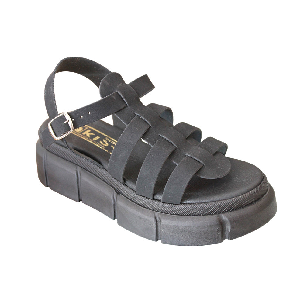 Akis Γυναικεία Σανδάλια Platforms Μαύρα 1107 - Lampis Shoes