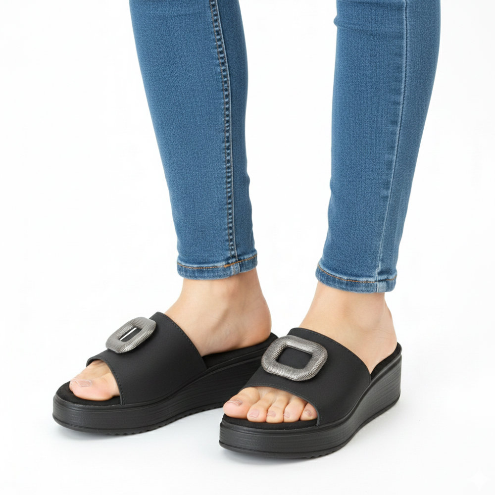 Akis Γυναικείες Πλατφόρμες Μαύρες 1406 - Lampis Shoes