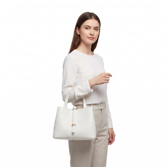 Bag to Bag Γυναικεία Τσάντα Χειρός Λευκή BTB0045 - Lampis Shoes