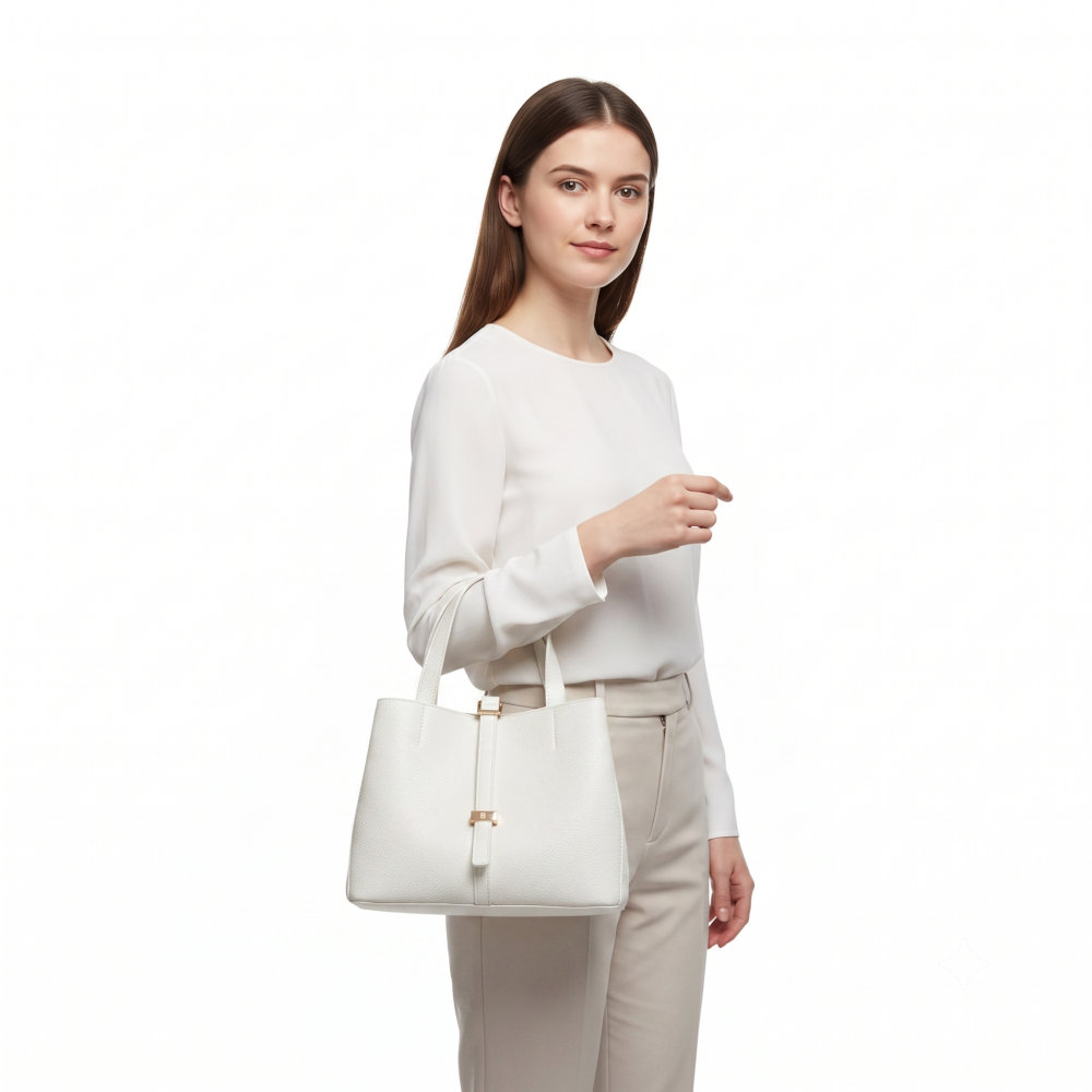 Bag to Bag Γυναικεία Τσάντα Χειρός Λευκή BTB0045 - Lampis Shoes