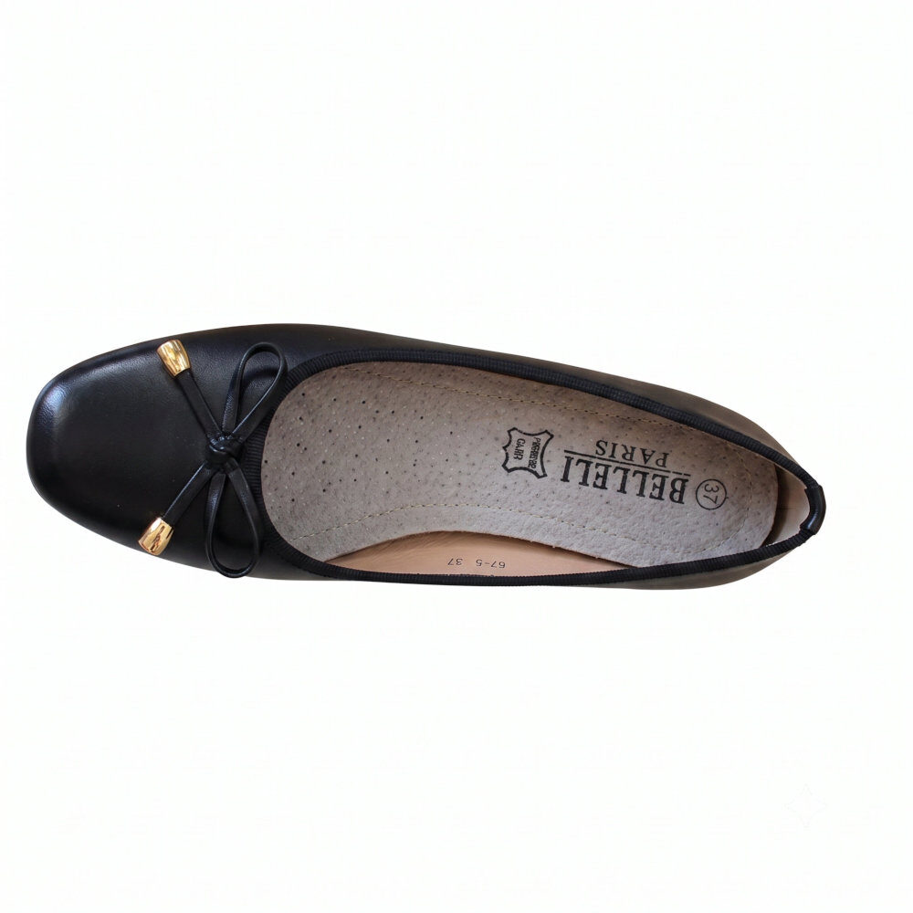 Belleli Γυναικείες Μπαλαρίνες Μαύρες 87-5 - Lampis Shoes