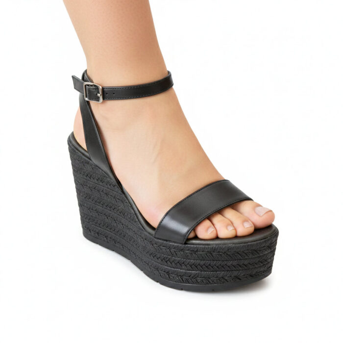 C&B Γυναικεία Σανδάλια Platforms Μαύρα 804 - Lampis Shoes
