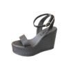 C&B Γυναικεία Σανδάλια Platforms Μαύρα 804 - Lampis Shoes