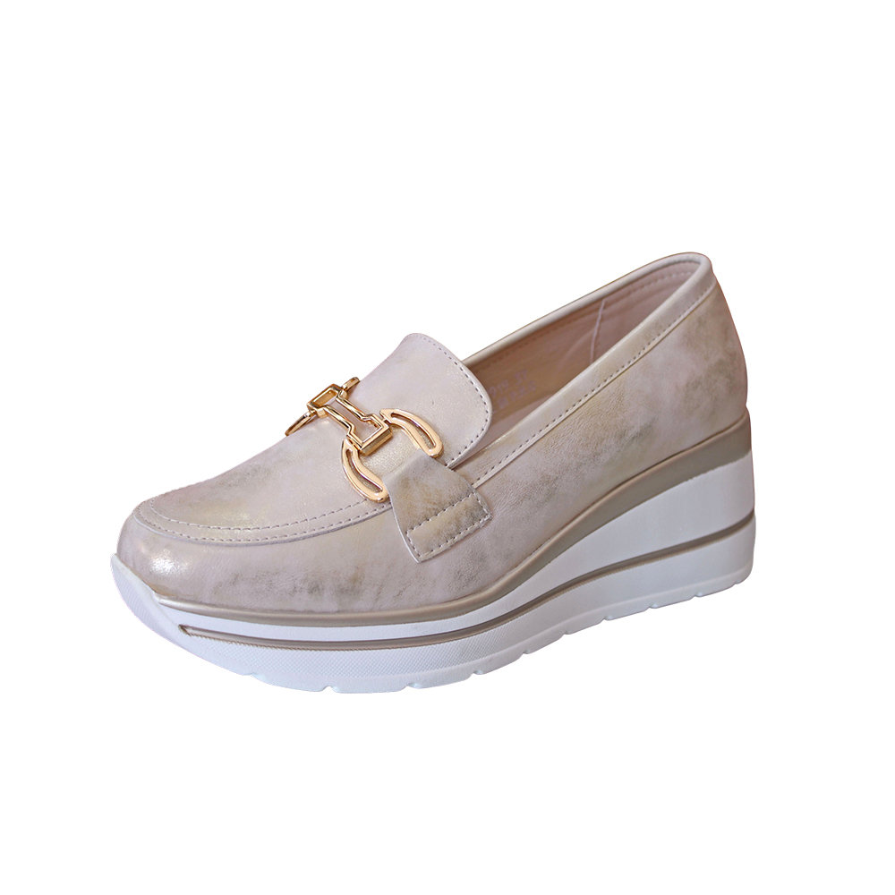 Lampis Shoes Γυναικεία Μοκασίνια σε Μπεζ Xρώμα HT1919 - Lampis Shoes