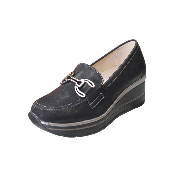 Lampis Shoes Γυναικεία Μοκασίνια σε Mαύρο Xρώμα HT1919 - Lampis Shoes