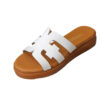 Lampis Shoes Handmade Γυναικεία Δερμάτινα Σανδάλια Flatforms Λευκά - Lampis Shoes