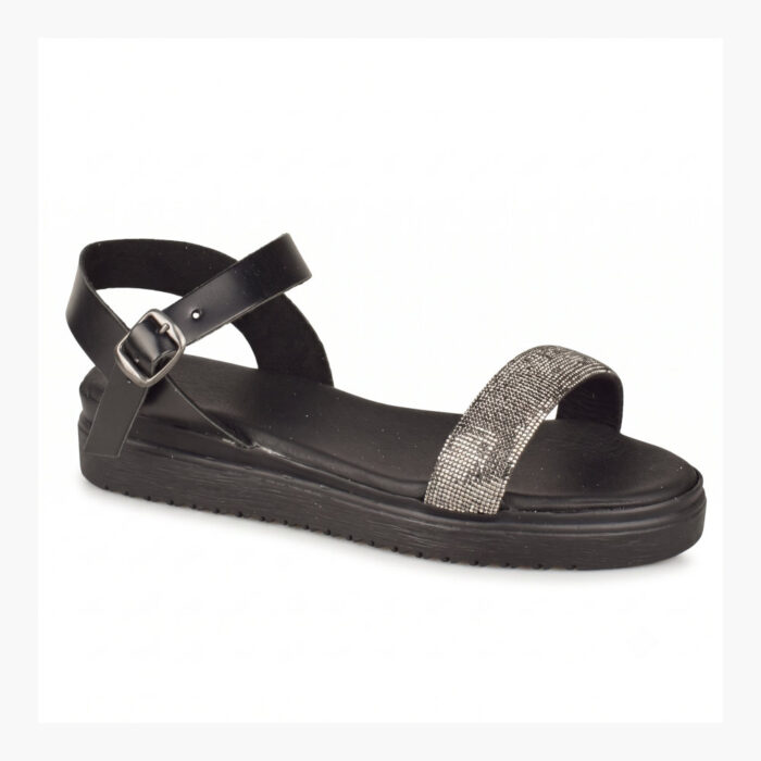 Lampis Shoes Handmade Γυναικεία Flatforms Μαύρα 314 - Lampis Shoes