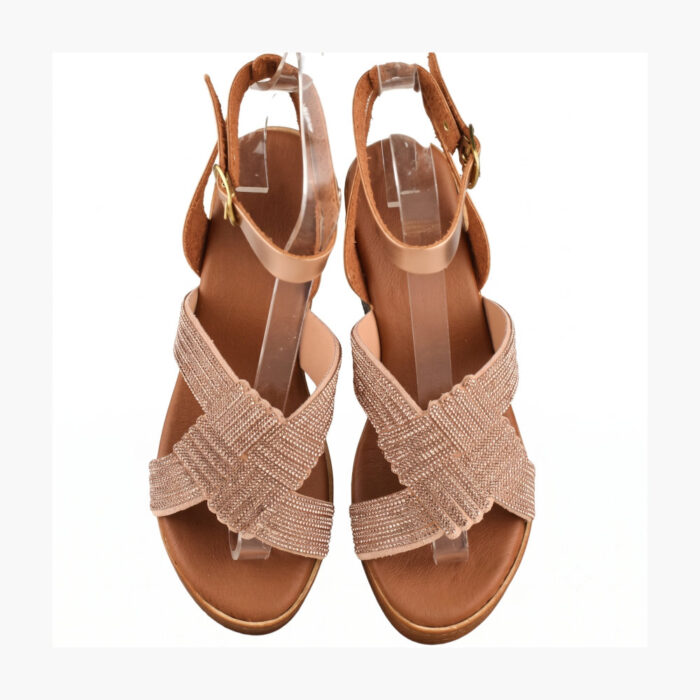 Lampis Shoes Handmade Γυναικείες Πλατφόρμες Μπρονζέ 401 - Lampis Shoes