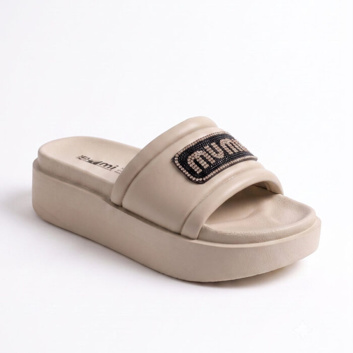 Lida Γυναικείες Σαγιονάρες Μπεζ 5032-045 - Lampis Shoes