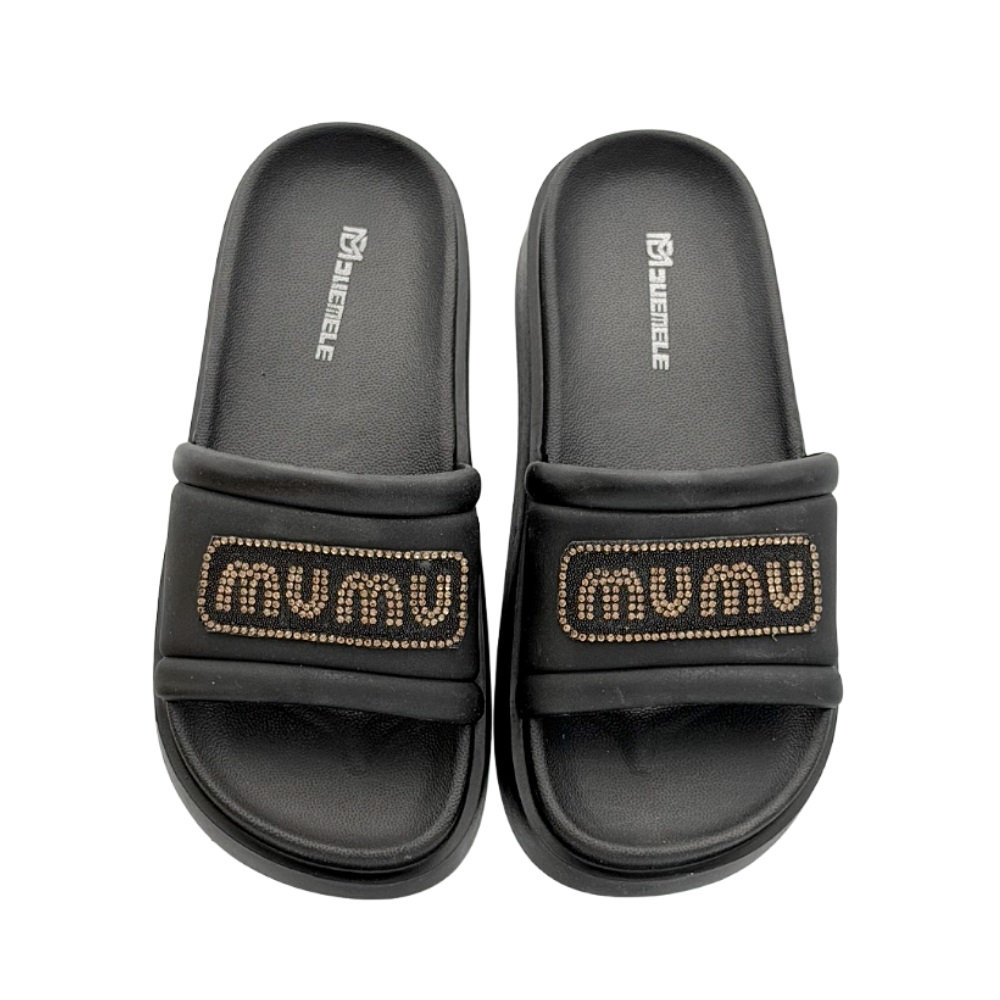 Lida Γυναικείες Σαγιονάρες Μαύρες 5032-045 - Lampis Shoes