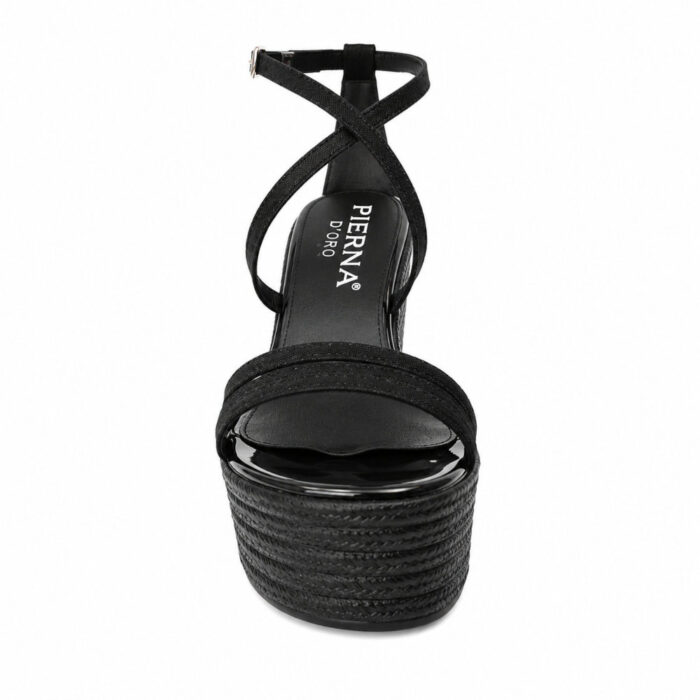 Pierno D'Oro Γυναικεία Σανδάλια Platforms Μαύρα 1133-37 - Lampis Shoes